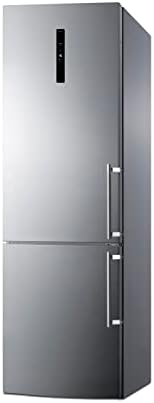 Summit 24" Refrigerator, 10.6 cu.ft Capacity Refrigerator - Freezer, Bottom Freezer, Ice Maker, Stainless Steel- FFBF249SS2IMLHD (Left Handed Door Swing)