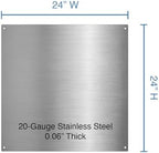 Summit 24" Wide Stainless Steel Backsplash | 24” Height Kitchen Backsplash, Dimensions 24.0" H x 24.0" W x 0.06" D, Made in the USA