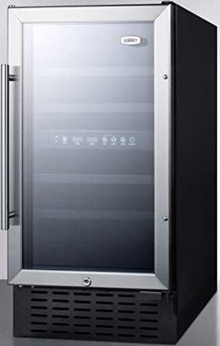 Summit 18” Wine Cellar, Stainless Steel- SWC182Z | 28 Bottle Capacity, Commercially Approved, 3.3 cu.ft.Capacity, Built-In
