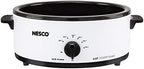 NESCO 4816‑14 Electric Roaster Oven for Everyday Home Cooking, White 6‑Quart Countertop Roaster with Porcelain Coated Steel Cookwell