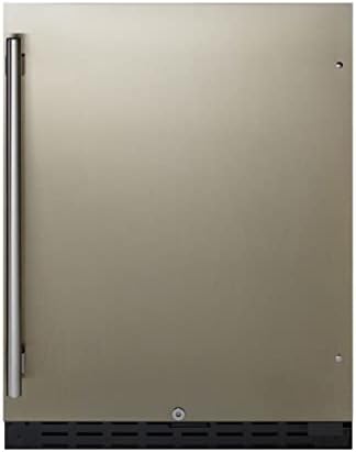 Summit 24" Undercounter Refrigerator, Stainless Steel - AL55 | 4.8 cu.ft. Capacity , ADA Compliant, Stainless Steel Door, Black Cabinet, Built-in or Freestanding