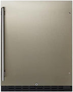 Summit 24" Undercounter Refrigerator, Stainless Steel - AL55 | 4.8 cu.ft. Capacity , ADA Compliant, Stainless Steel Door, Black Cabinet, Built-in or Freestanding
