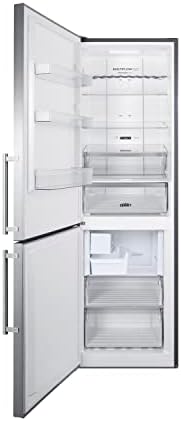 Summit 24" Refrigerator, 10.6 cu.ft Capacity Refrigerator - Freezer, Bottom Freezer, Ice Maker, Stainless Steel- FFBF249SS2IMLHD (Left Handed Door Swing)