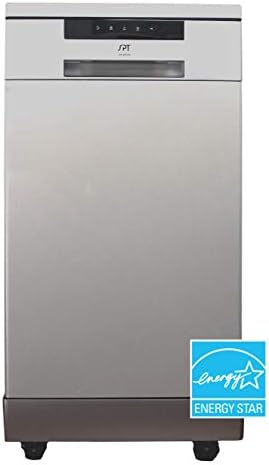 SPT SD-9263SSB 18″ Wide Portable Stainless Steel Dishwasher with ENERGY STAR, 6 Wash Programs, 8 Place Settings and Stainless Steel Tub