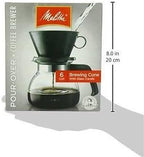 Melitta Pour-Over Coffee Brewer W/ Glass Carafe, Holds 6 - 6 Oz Cups, Black