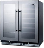Summit 30” Wine Cellar/Beverage Center Combo, Stainless - SWBV3067B | 33 Bottle Capacity, 5.8 cu.ft. Capacity, Built-In Commercial Beverage Center, French Doors
