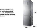 Summit 24" Refrigerator, 10.6 cu.ft Capacity Refrigerator - Freezer, Bottom Freezer, Ice Maker, Stainless Steel- FFBF249SS2IMLHD (Left Handed Door Swing)