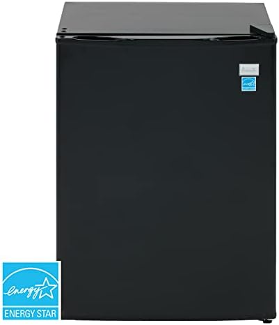 Avanti Mini Fridge Compact Refrigerator for Home Office or Dorm, Features Single Reversible Door Removable Shelves Automatic Defrost and Adjustable Temperature Control, 2.4-Cu.Ft, Black