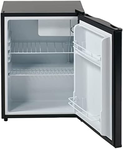 Avanti Mini Fridge Compact Refrigerator for Home Office or Dorm, Features Single Reversible Door Removable Shelves Automatic Defrost and Adjustable Temperature Control, 2.4-Cu.Ft, Black