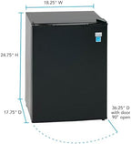 Avanti Mini Fridge Compact Refrigerator for Home Office or Dorm, Features Single Reversible Door Removable Shelves Automatic Defrost and Adjustable Temperature Control, 2.4-Cu.Ft, Black