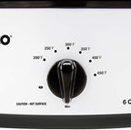NESCO 4816‑14 Electric Roaster Oven for Everyday Home Cooking, White 6‑Quart Countertop Roaster with Porcelain Coated Steel Cookwell