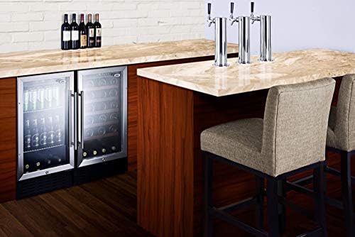 Summit 18” Beverage Center, Stainless Steel - SCR1841BADA | 2.7 cu.ft. Capacity, ADA Compliant, Built-in Capable Glass Door