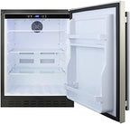 Summit 24" Undercounter Refrigerator, Stainless Steel - AL55 | 4.8 cu.ft. Capacity , ADA Compliant, Stainless Steel Door, Black Cabinet, Built-in or Freestanding