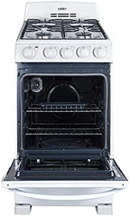 Summit 20” Gas Range, 4 Burners, White - RG200WS | 4 Sealed Burners, 2.3 cu.ft. Oven, ADA Compliant, Electronic Ignition