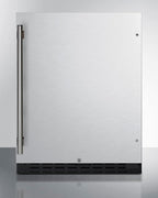 Summit 24" Undercounter Refrigerator, Stainless Steel - AL55 | 4.8 cu.ft. Capacity , ADA Compliant, Stainless Steel Door, Black Cabinet, Built-in or Freestanding