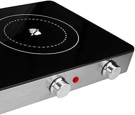Brentwood Select TS-382 Double Infrared Electric Countertop Burner,1800-Watt, with Timer,Stainless Steel