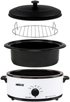 NESCO 4816‑14 Electric Roaster Oven for Everyday Home Cooking, White 6‑Quart Countertop Roaster with Porcelain Coated Steel Cookwell