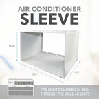 Perfect Aire PAWS1 Thru-The-Wall Air Conditioner Sleeve, Fits Standard 24-Inch TTW A/C Units | Fits select 24 in AC units; galvanized steel; front and rear covers included; corrosion-resistant white finish