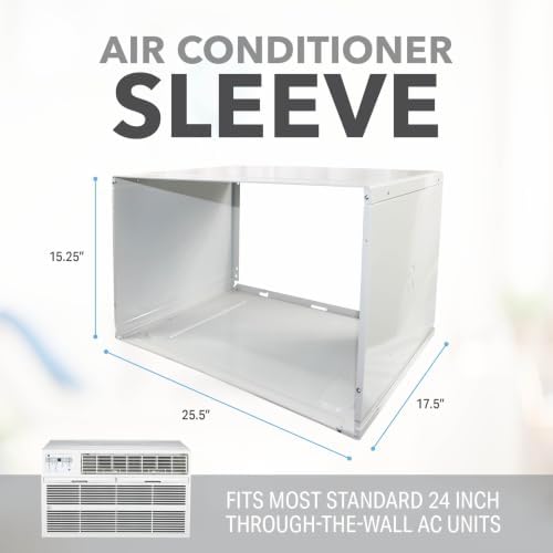 Perfect Aire PAWS1 Thru-The-Wall Air Conditioner Sleeve, Fits Standard 24-Inch TTW A/C Units | Fits select 24 in AC units; galvanized steel; front and rear covers included; corrosion-resistant white finish