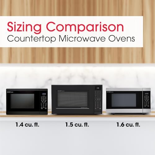 Sharp SMC1461KB 1.4 cu. ft. 1100W Black Countertop Microwave Oven