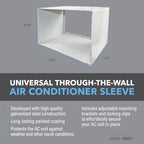 Perfect Aire PAWS1 Thru-The-Wall Air Conditioner Sleeve, Fits Standard 24-Inch TTW A/C Units | Fits select 24 in AC units; galvanized steel; front and rear covers included; corrosion-resistant white finish