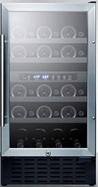 Summit 18” Wine Cellar, Stainless Steel- SWC182Z | 28 Bottle Capacity, Commercially Approved, 3.3 cu.ft.Capacity, Built-In