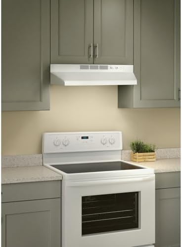 Broan-NuTone 413001 Non-Ducted Ductless Range Hood with Lights Exhaust Fan for Under Cabinet, 30-Inch, White | Under Cabinet Exhaust Fan for Kitchen Ventilation