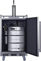 Summit 24" Outdoor Beer Kegerator, Stainless Steel - SBC683OS | 5.6 cu.ft Interior, Weatherproof, Complete tap kit, Included