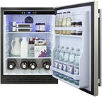 Summit 24" Undercounter Refrigerator, Stainless Steel - AL55 | 4.8 cu.ft. Capacity , ADA Compliant, Stainless Steel Door, Black Cabinet, Built-in or Freestanding