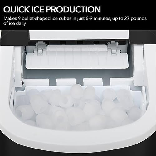Whynter IMC-270MB Compact Portable Ice Maker, 27 lb. Capacity, Metallic Black