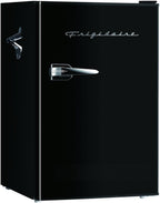 Frigidaire Retro Compact Fridge with Chiller, 3.2 cu ft Countertop Fridge with Built-In Bottle Opener, Compact Refrigerator for Office, Bedroom, Dorm Room or Cabin - 16.5" D x 19" W x 31" H (Coral)