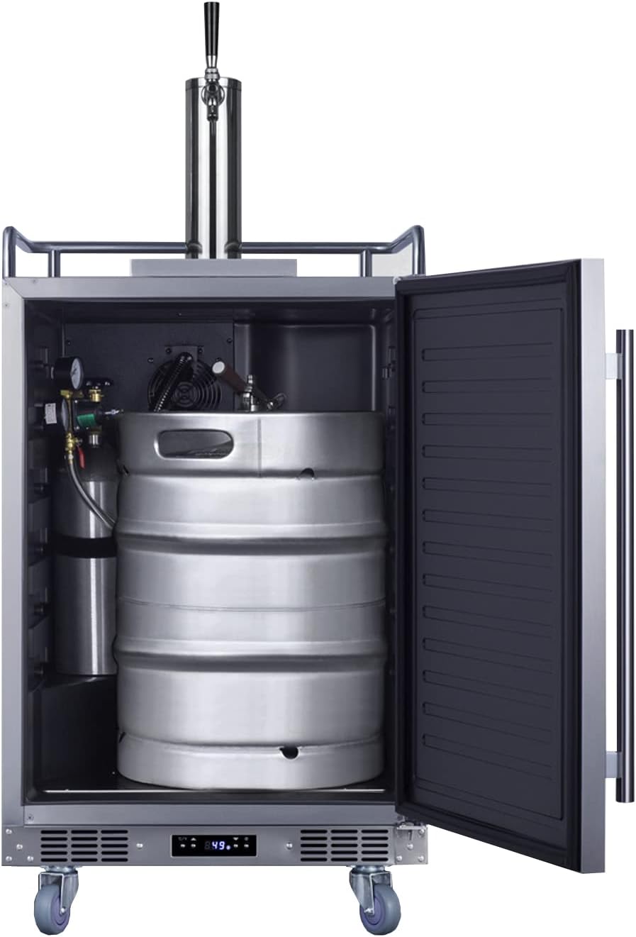 Summit 24" Outdoor Beer Kegerator, Stainless Steel - SBC683OS | 5.6 cu.ft Interior, Weatherproof, Complete tap kit, Included