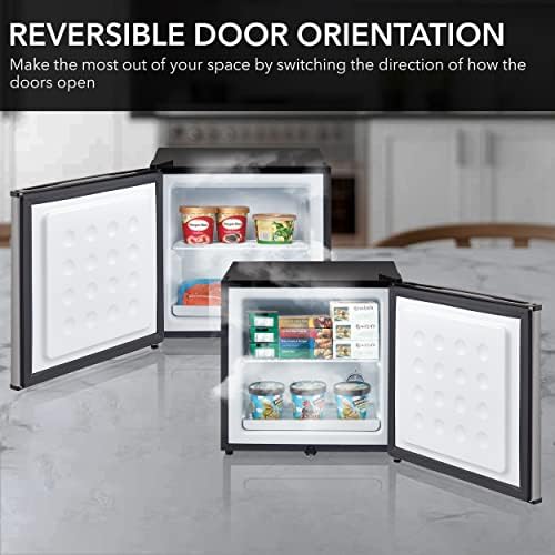 Whynter Upright Freezer 1.1 Cu Ft Lock, Mini Freezer, Stainless CUF-112SS | Adjustable Thermostat and Security Lock, Energy Star Rated, Reversible Door, Adds Compact Frozen Storage at Home