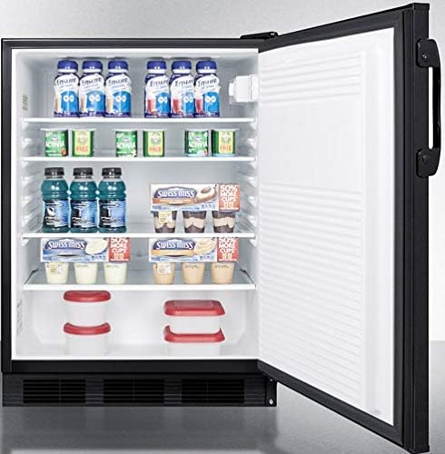 Summit Appliance FF7BKBI Commercially Listed Built-in Undercounter All-Refrigerator for General Purpose Use with Flat Door Liner, Automatic Defrost, Adjustable Thermostat and Black Exterior