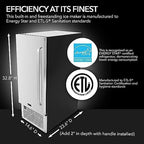 Whynter Built-in Ice Maker, 80 lb Per Day, Stainless Steel, UIM-502SS | Produces Clear Ice with Water Recirculation, NSF Inline Water Filter, Fresh Ice at Home for Everyday Use