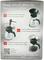 Melitta Pour-Over Coffee Brewer W/ Glass Carafe, Holds 6 - 6 Oz Cups, Black
