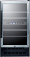 Summit 18” Wine Cellar, Stainless Steel- SWC182Z | 28 Bottle Capacity, Commercially Approved, 3.3 cu.ft.Capacity, Built-In