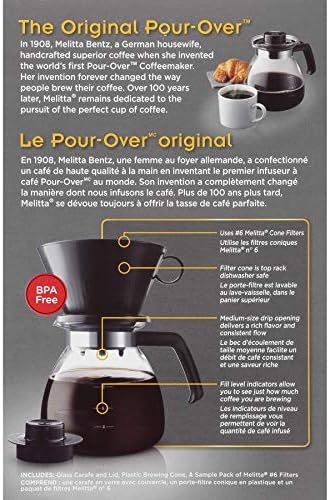 Melitta 52 oz. Pour-Over Coffee Brewer with Glass Carafe, Black