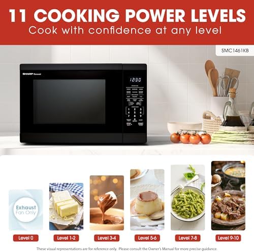 Sharp SMC1461KB 1.4 cu. ft. 1100W Black Countertop Microwave Oven