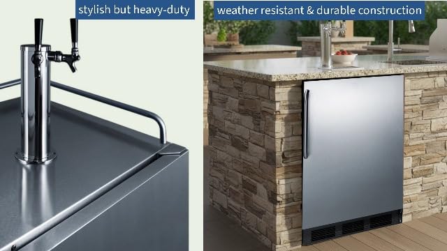 Summit 24" Outdoor Beer Kegerator, Stainless Steel - SBC683OS | 5.6 cu.ft Interior, Weatherproof, Complete tap kit, Included
