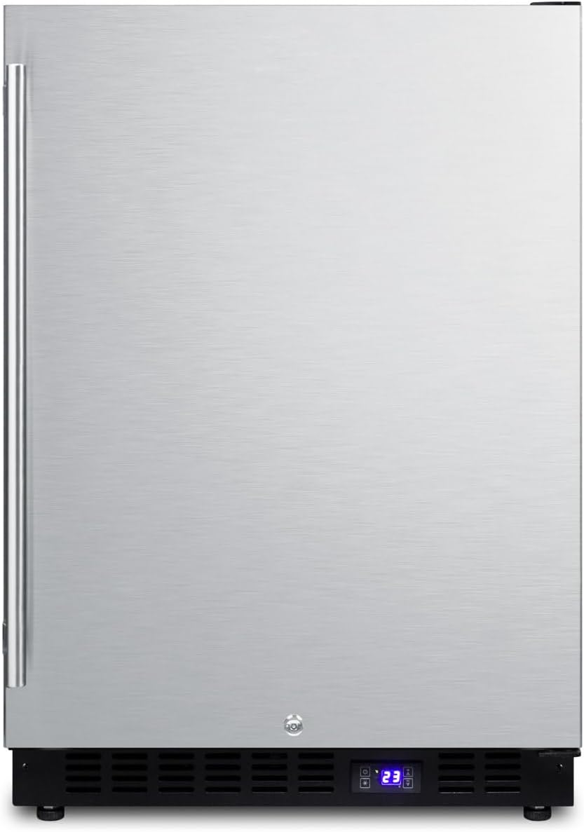 Summit 24” Outdoor Freezer with Ice Maker, Stainless Steel- SPFF51OSIM | 4.7 cu.ft. Capacity, Built-in , Weatherproof, Digital Thermostat