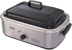 NESCO 4816‑14 Electric Roaster Oven for Everyday Home Cooking, White 6‑Quart Countertop Roaster with Porcelain Coated Steel Cookwell
