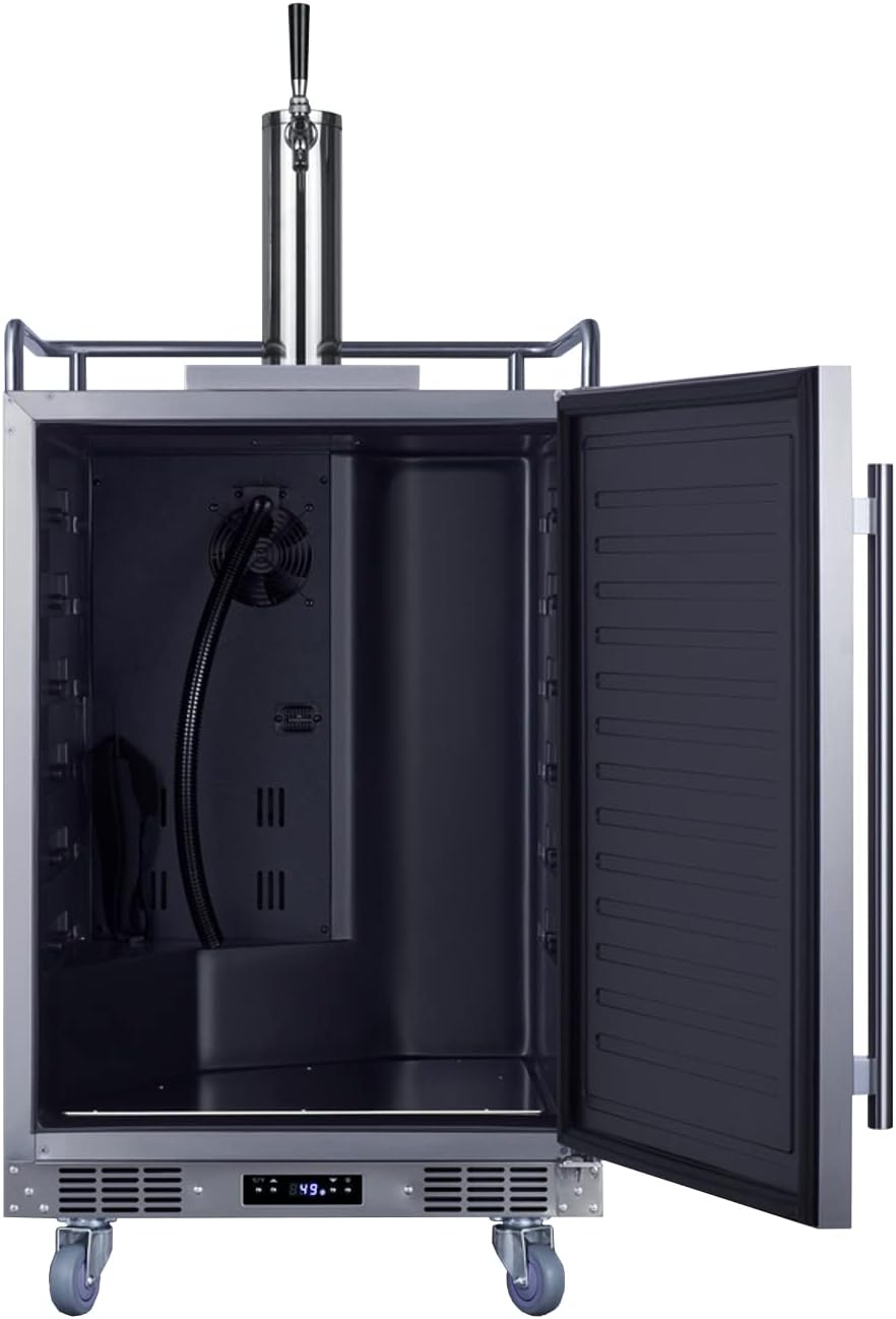 Summit 24" Outdoor Beer Kegerator, Stainless Steel - SBC683OS | 5.6 cu.ft Interior, Weatherproof, Complete tap kit, Included
