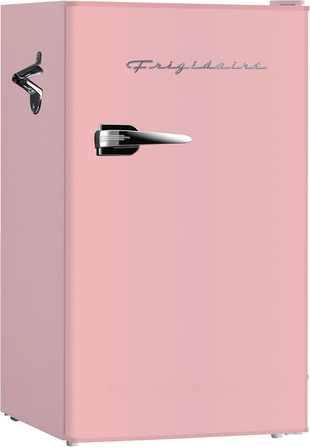 Frigidaire Retro Compact Fridge with Chiller, 3.2 cu ft Countertop Fridge with Built-In Bottle Opener, Compact Refrigerator for Office, Bedroom, Dorm Room or Cabin - 16.5" D x 19" W x 31" H (Coral)