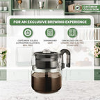 Café Brew Glass Coffee Percolator, Stovetop, 8 Cup, BPA-Free | 40 oz (8 cup) German borosilicate glass. Gas & electric stovetop safe. BPA-free. Includes heat diffuser.