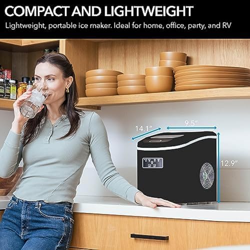 Whynter IMC-270MB Compact Portable Ice Maker, 27 lb. Capacity, Metallic Black