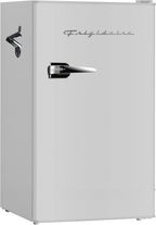 Frigidaire Retro Compact Fridge with Chiller, 3.2 cu ft Countertop Fridge with Built-In Bottle Opener, Compact Refrigerator for Office, Bedroom, Dorm Room or Cabin - 16.5" D x 19" W x 31" H (Coral)