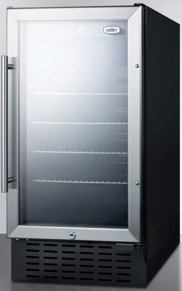 Summit 18” Beverage Center, Stainless Steel - SCR1841BADA | 2.7 cu.ft. Capacity, ADA Compliant, Built-in Capable Glass Door