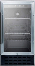 Summit 18” Beverage Center, Stainless Steel - SCR1841BADA | 2.7 cu.ft. Capacity, ADA Compliant, Built-in Capable Glass Door