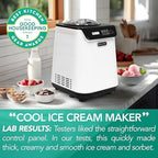 Whynter Ice Cream Maker with Compressor & Timer, 1.28 Qt, White, ICM-128WS | Built In Compressor, No Pre Freezing Needed, LCD Display and Timer, Fresh Homemade Frozen Treats, Trusted Whynter Quality